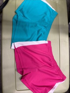 City Streets Girls Teal and Hot Pink Athletic Shorts